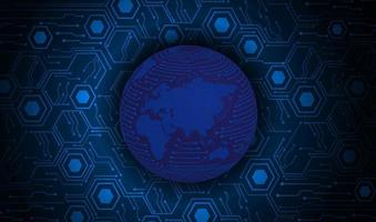 Modern Holographic Globe on Technology Background vector