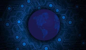 Modern Holographic Globe on Technology Background vector