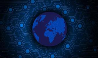 Modern Holographic Globe on Technology Background vector