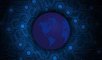 Modern Holographic Globe on Technology Background vector