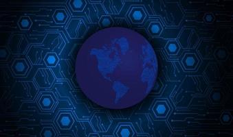 Modern Holographic Globe on Technology Background vector