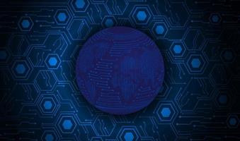 Modern Holographic Globe on Technology Background vector