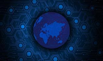 Modern Holographic Globe on Technology Background vector