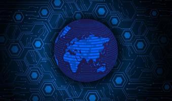 Modern Holographic Globe on Technology Background vector