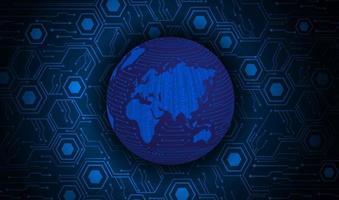 Modern Holographic Globe on Technology Background vector