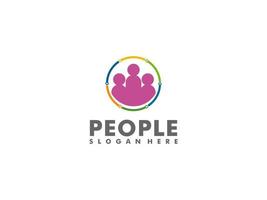 Creative people logo design template, social people logo vector