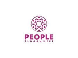 Creative people logo design template, social people logo vector