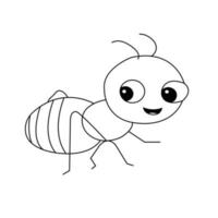 Cute Cartoon Grasshopper Coloring Page For Kids Vector Illustration Art