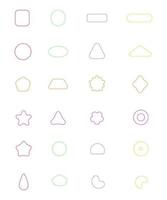 Round Shape Outline Design Element. Vector Set