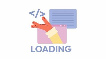 Animated creating website loader. Source code. Flash message 4K video footage. Color isolated loading wait-animation progress indicator with alpha channel transparency for UI, UX web design