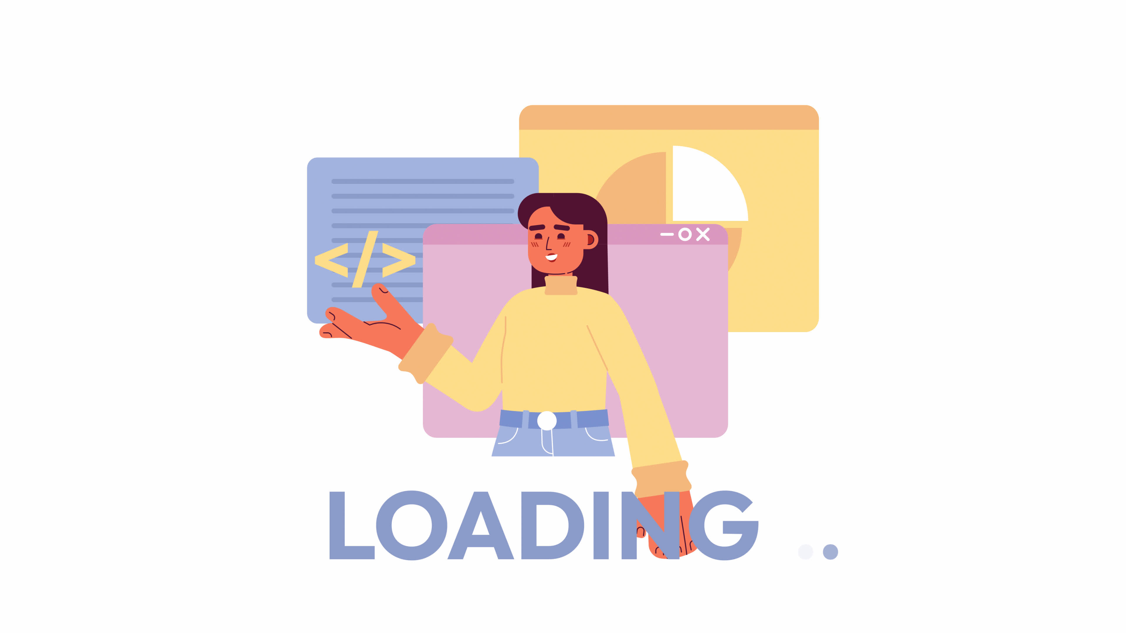 Animated building website loader. Course for beginners. Flash message ...