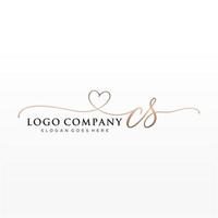 Initial CS feminine logo collections template. handwriting logo of initial signature, wedding, fashion, jewerly, boutique, floral and botanical with creative template for any company or business. vector