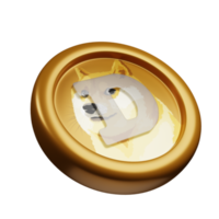 dogecoin o dux oro plata 3d representación inclinado Derecha ver criptomoneda ilustración dibujos animados estilo bueno utilizar para blockchain diseño tema png