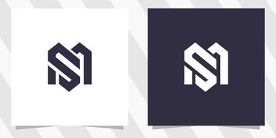 letter sm ms logo design vector