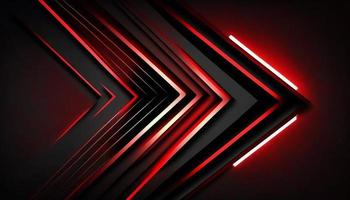 Black abstract diagonal overlap layers background with red light decoration photo