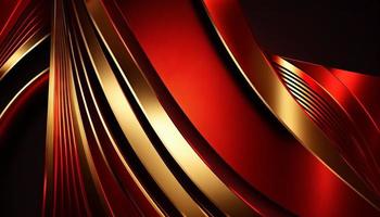 Luxury Red Background with Golden Lines photo
