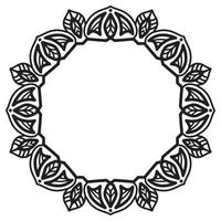 Mandala frame with abstract floral ornament vector