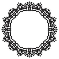 Mandala frame with abstract floral ornament vector