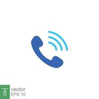 Telephone ringing icon. Call, phone, incoming, receiver, contact. Simple flat style. Glyph symbol. Vector illustration isolated on white background. EPS 10.