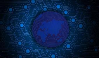 Modern Holographic Globe on Technology Background vector