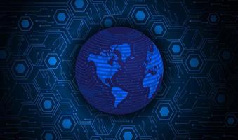 Modern Holographic Globe on Technology Background vector
