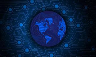 Modern Holographic Globe on Technology Background vector