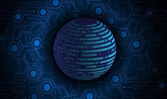 Modern Holographic Globe on Technology Background vector