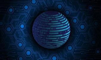 Modern Holographic Globe on Technology Background vector