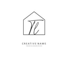 TL Initial letter handwriting and  signature logo. A concept handwriting initial logo with template element. vector