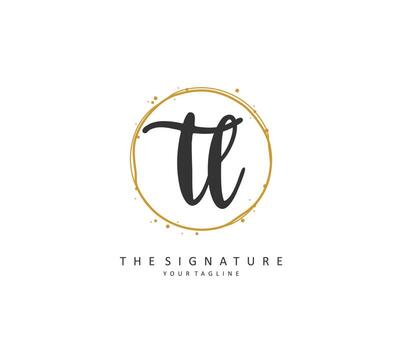 TL Initial letter handwriting and  signature logo. A concept handwriting initial logo with template element. vector