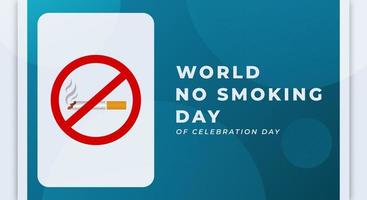 No de fumar día celebracion vector diseño ilustración para fondo, póster, bandera, publicidad, saludo tarjeta