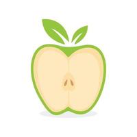 Green apple fruit icon vector