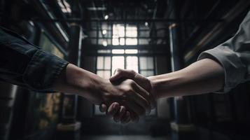 Close-up image of business people shaking hands at meeting or negotiation,Handshake concept,Business concept photo