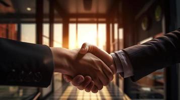 Close-up image of business people shaking hands at meeting or negotiation,Handshake concept,Business concept photo