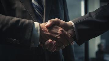 Close-up image of business people shaking hands at meeting or negotiation,Handshake concept,Business concept photo