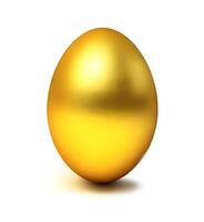 Golden egg image of a shiny isolated on white background, generative AI photo