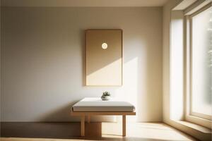 masaje mesa en calentar pacífico habitación - generativo ai. foto