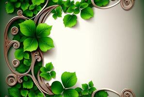 Ornate St. Patrick's Day Clover Frame Border - . photo