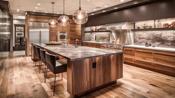lujoso personalizado residencial cocina potenciar interior - generativo ai. foto
