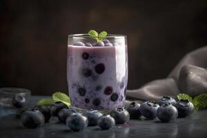 Blueberry smoothie, created with photo