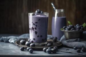 Blueberry smoothie, created with photo