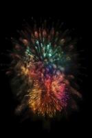 Colorful fireworks in the sky, created with photo