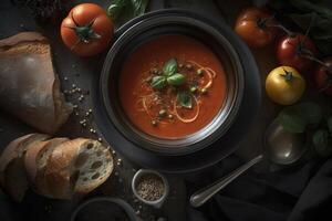 tomate sopa, creado con generativo ai foto