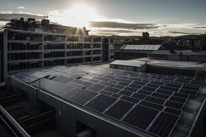 solar paneles en el techo, creado con generativo ai foto