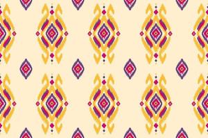 Abstract ethnic ikat background. Geometric seamless pattern in tribal. Fabric Indian style. vector