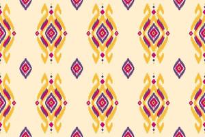 Abstract ethnic ikat background. Geometric seamless pattern in tribal. Fabric Indian style. vector