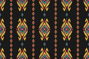 Fabric ikat pattern art. Geometric ethnic seamless pattern traditional. American, Mexican style. vector