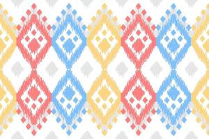 Fabric ikat pattern art. Geometric ethnic seamless pattern traditional. American, Mexican style. vector