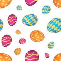 Seamless pattern with colorful Easter eggs. Vector illustration