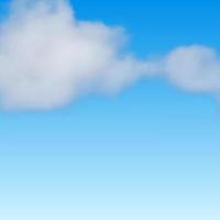 Natural background with cloud on blue sky. Realistic cloud on blue backdrop. Vector illustration